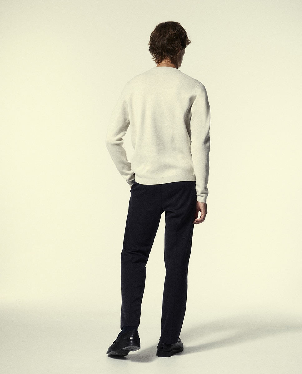 Camisola de Malha com Decote Redondo 120 Cru-5