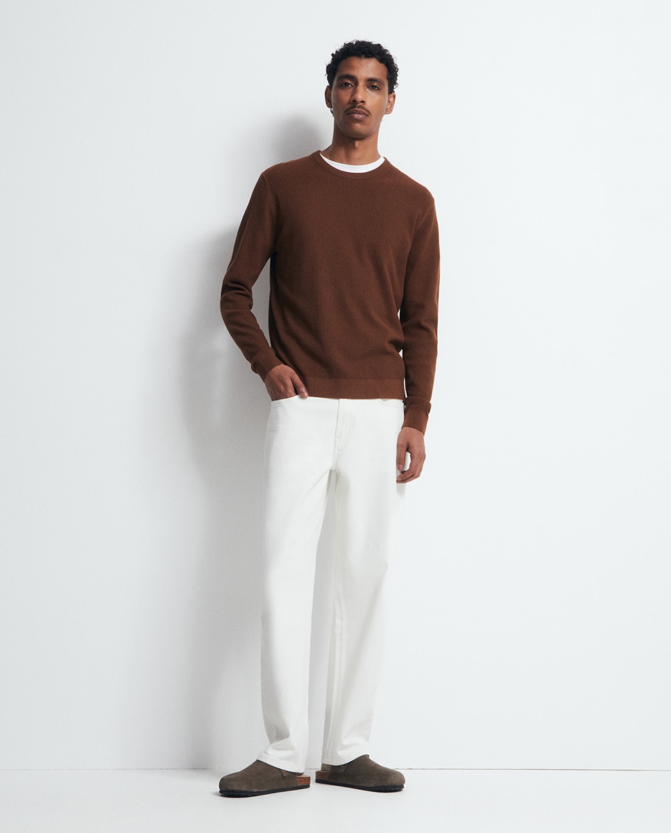Camisola de Malha com Decote Redondo Twisted Toffee-2