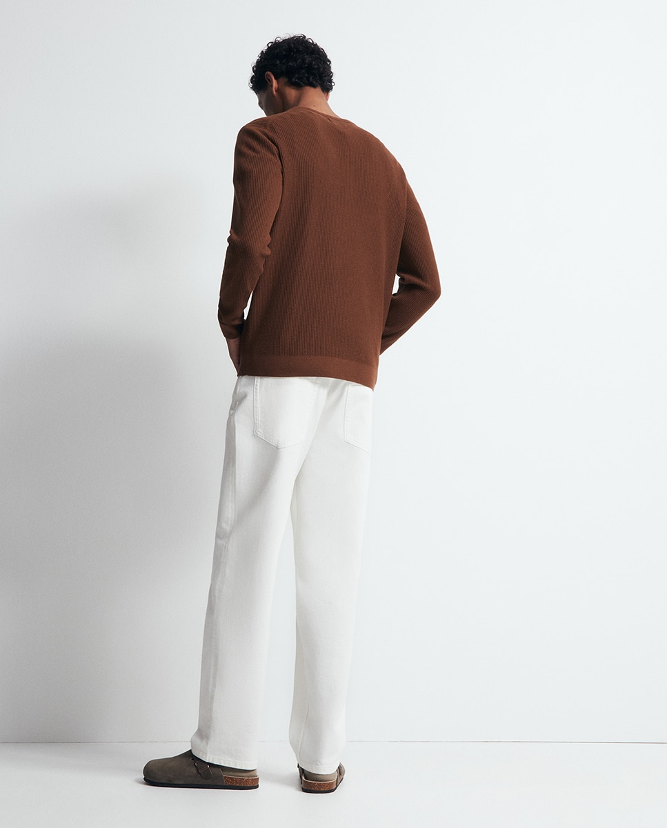 Camisola de Malha com Decote Redondo Twisted Toffee-4