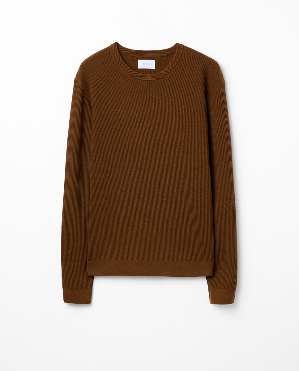 Camisola de Malha com Decote Redondo Twisted Toffee-5