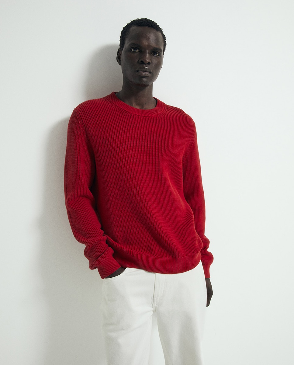 Jersey cuello redondo rojo - Sfera - 600 Rojo 600 Rojo-2