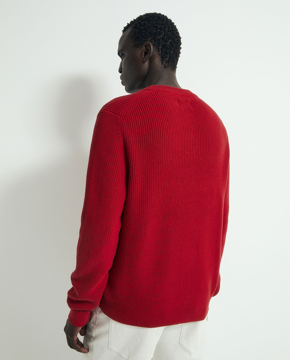 Jersey cuello redondo rojo - Sfera - 600 Rojo 600 Rojo-6