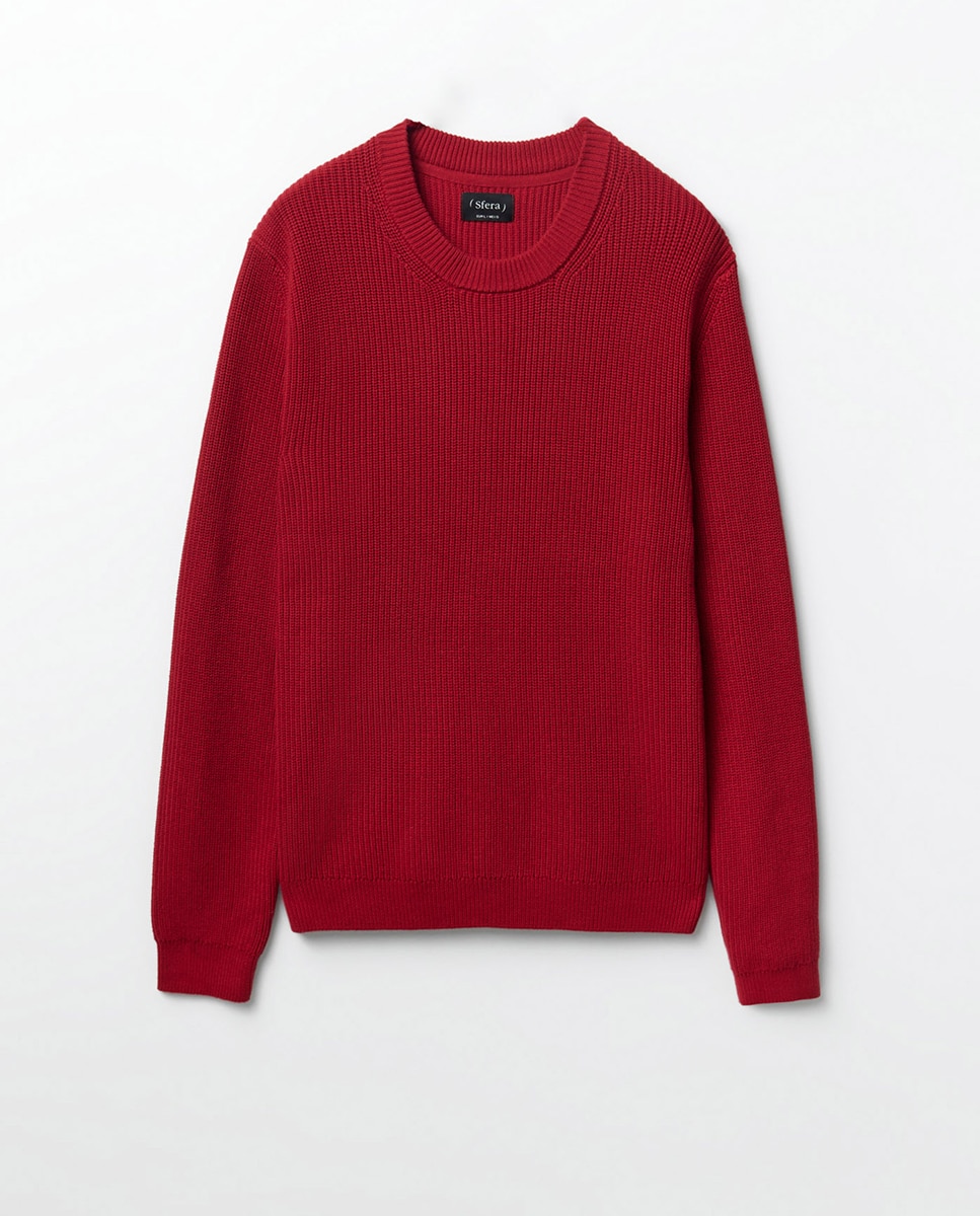 Jersey cuello redondo rojo - Sfera - 600 Rojo 600 Rojo-7