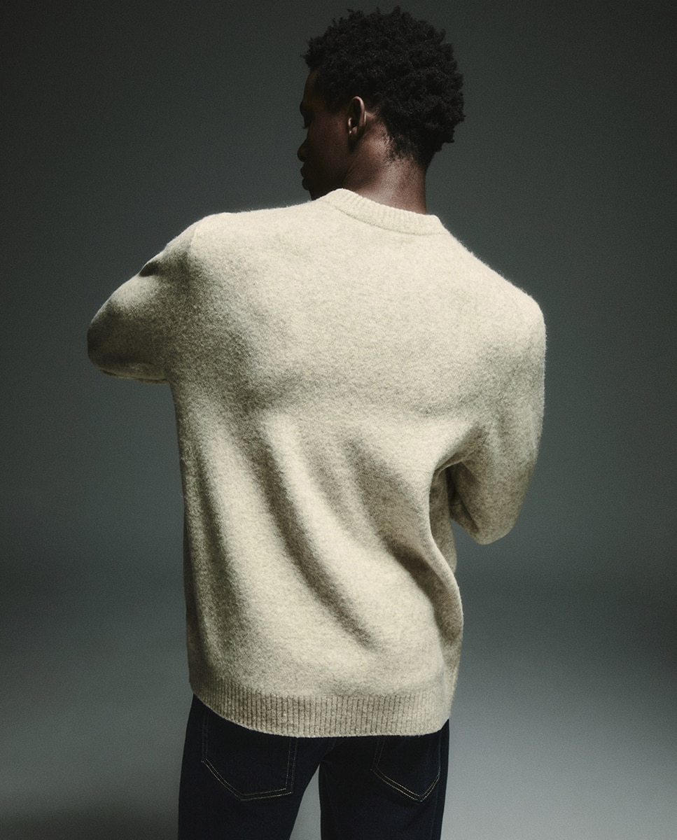 Jersey cuello redondo semibásico - Sfera - 120 Crudo 120 Crudo-6