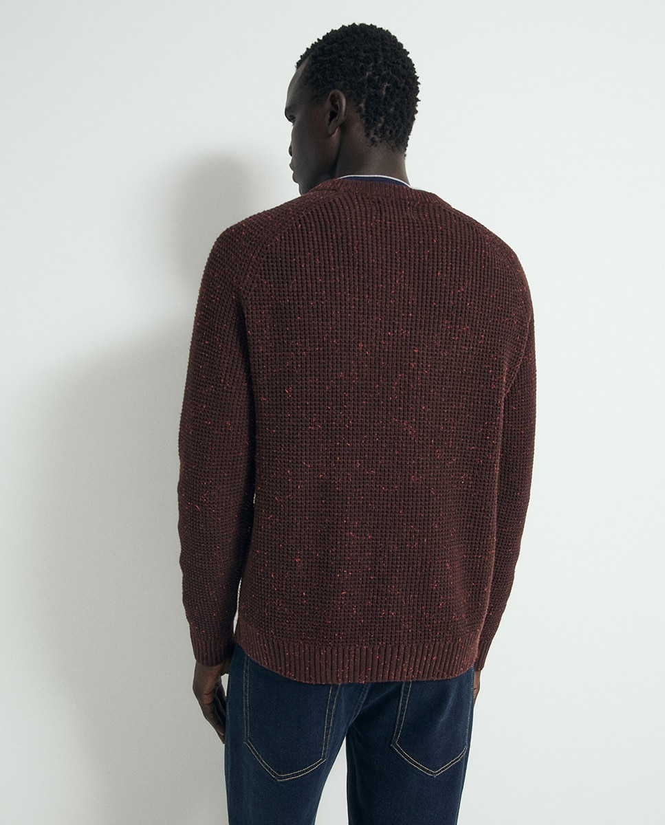 Jersey cuello redondo granate - Sfera - Burdeos Burdeos-5