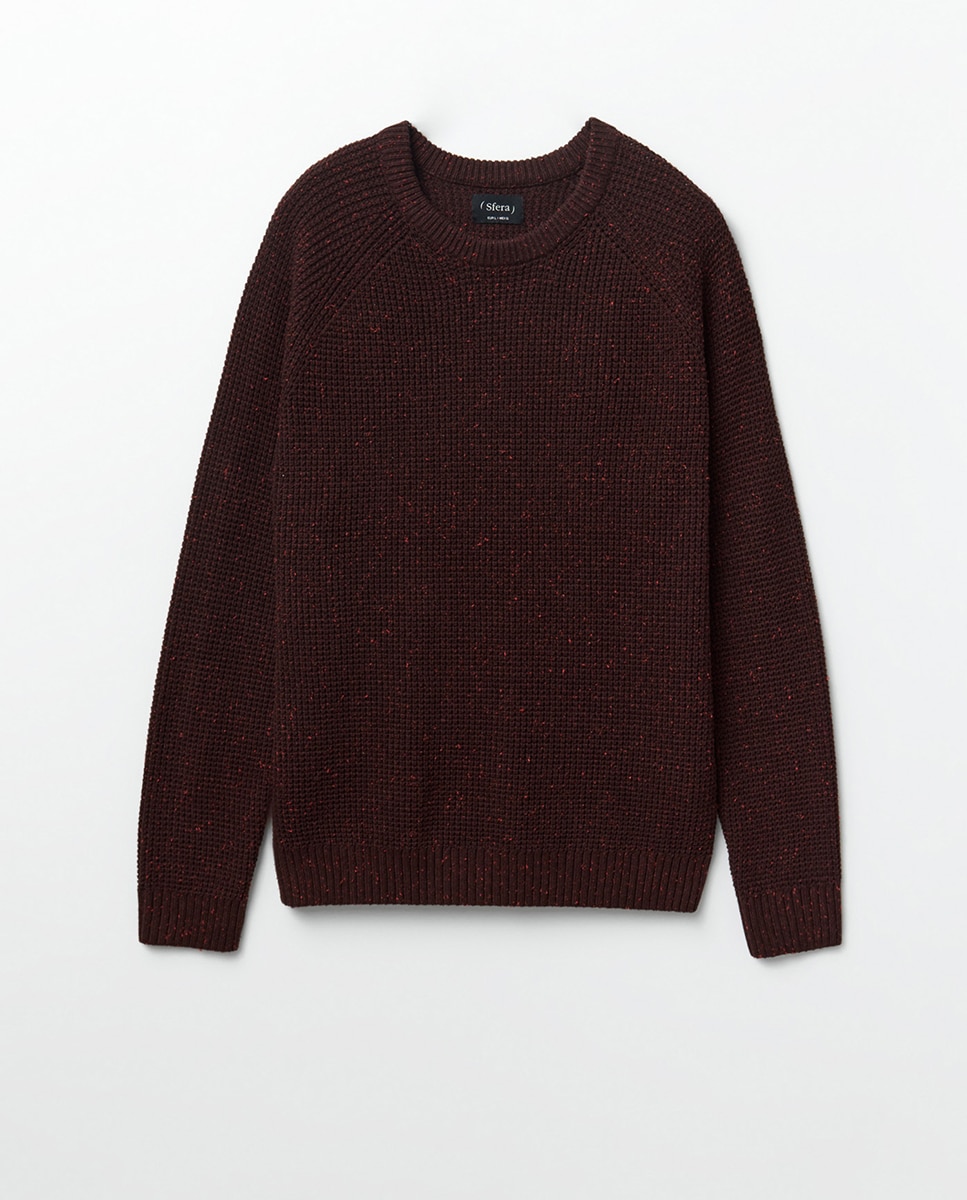 Jersey cuello redondo granate - Sfera - Burdeos Burdeos-6