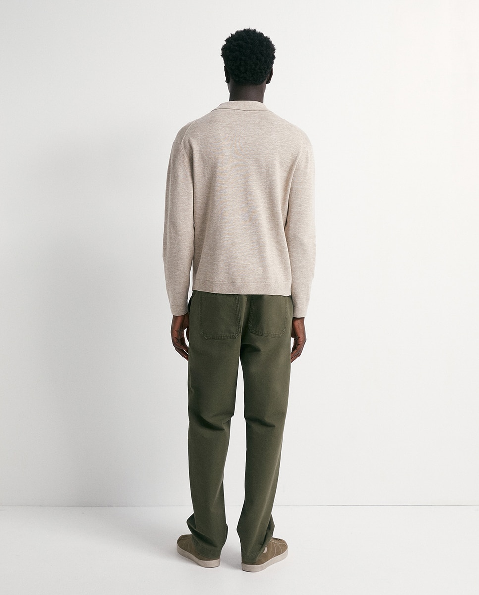 Camisola de malha com colarinho de pólo Pedra-5
