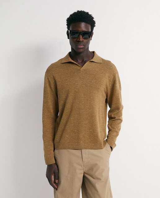 Imagem 0 de Camisola de malha com colarinho de pólo