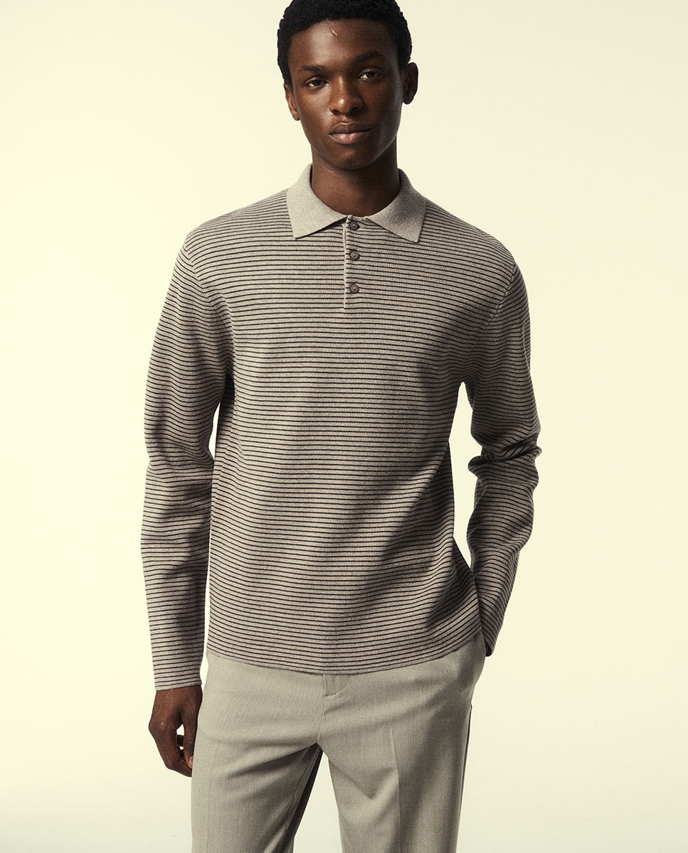 Imagen 0 de Jersey cuello polo rayas