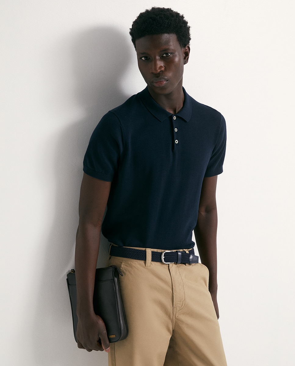 Imagem 0 de Camisola de malha com colarinho de pólo