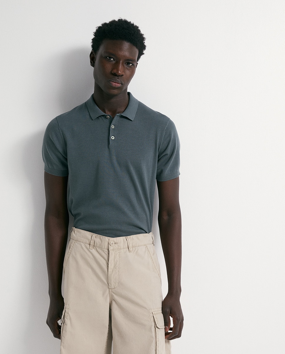 Imagem 0 de Camisola de malha com colarinho de pólo