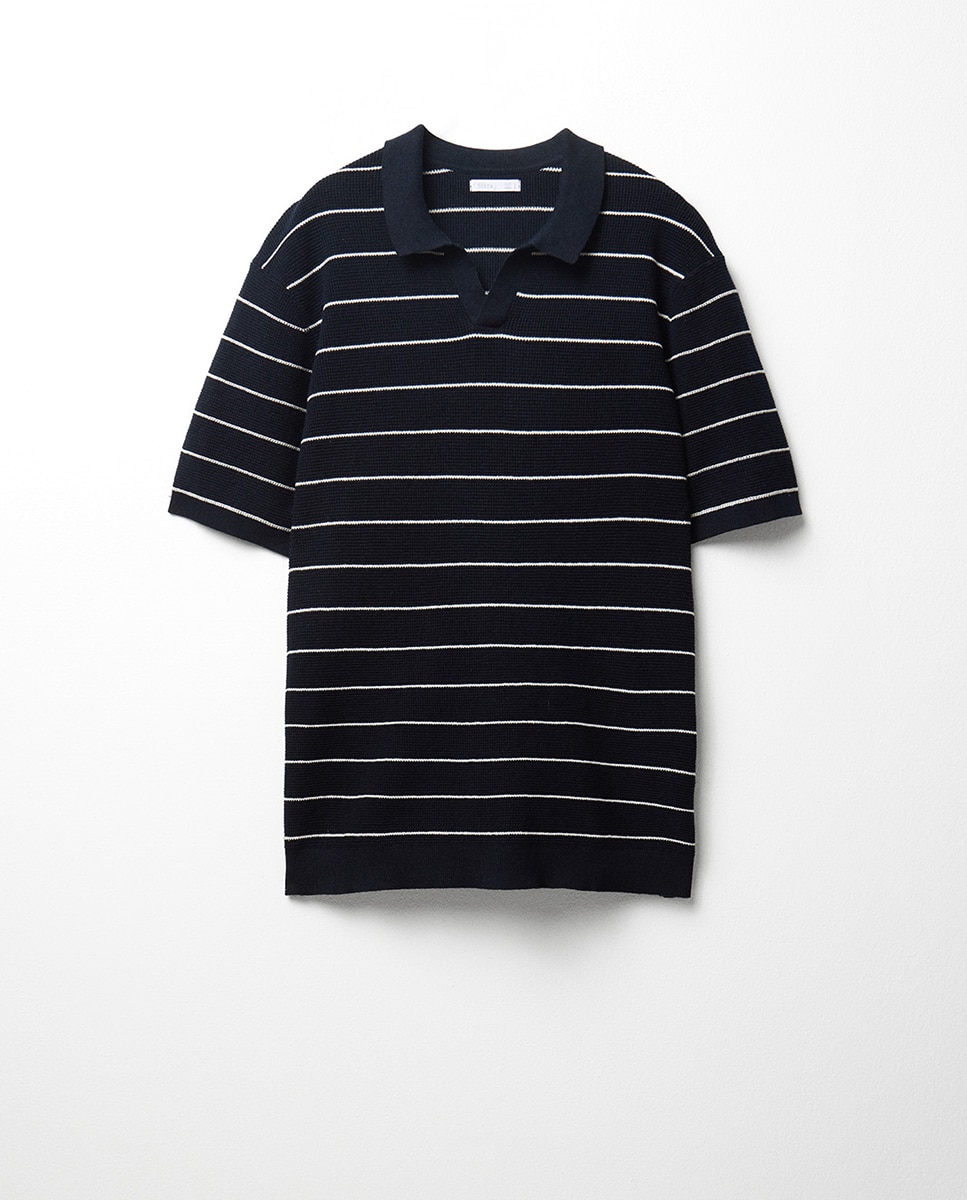 Imagem 0 de Camisola de malha com colarinho de pólo