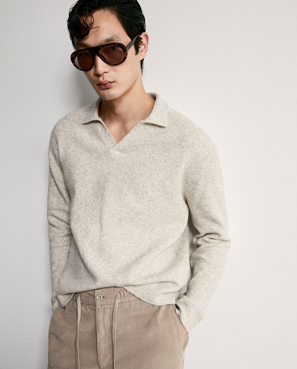 Jersey cuello polo - Sfera - Beige Beige-1