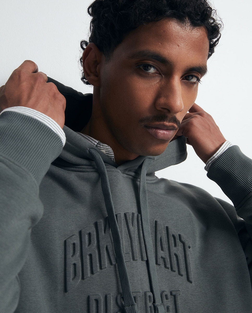 Sweatshirt com Efeito de Relevo Verde-3
