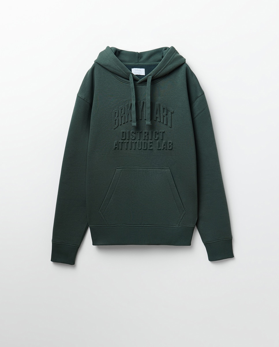 Sweatshirt com Efeito de Relevo Verde-5