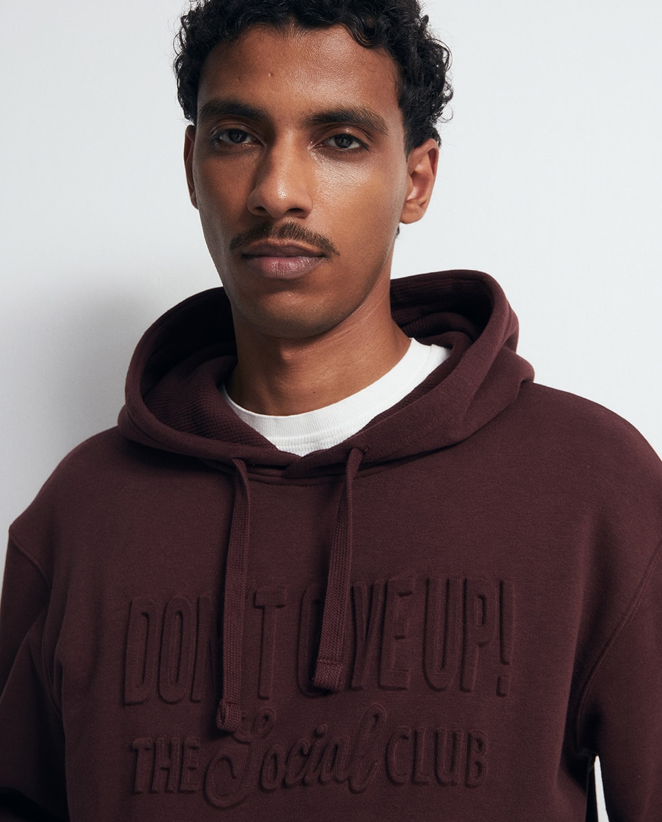 Sweatshirt com Efeito de Relevo Bordeaux-3
