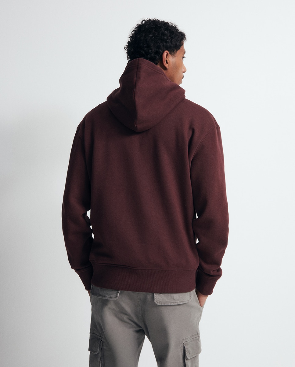 Sweatshirt com Efeito de Relevo Bordeaux-4