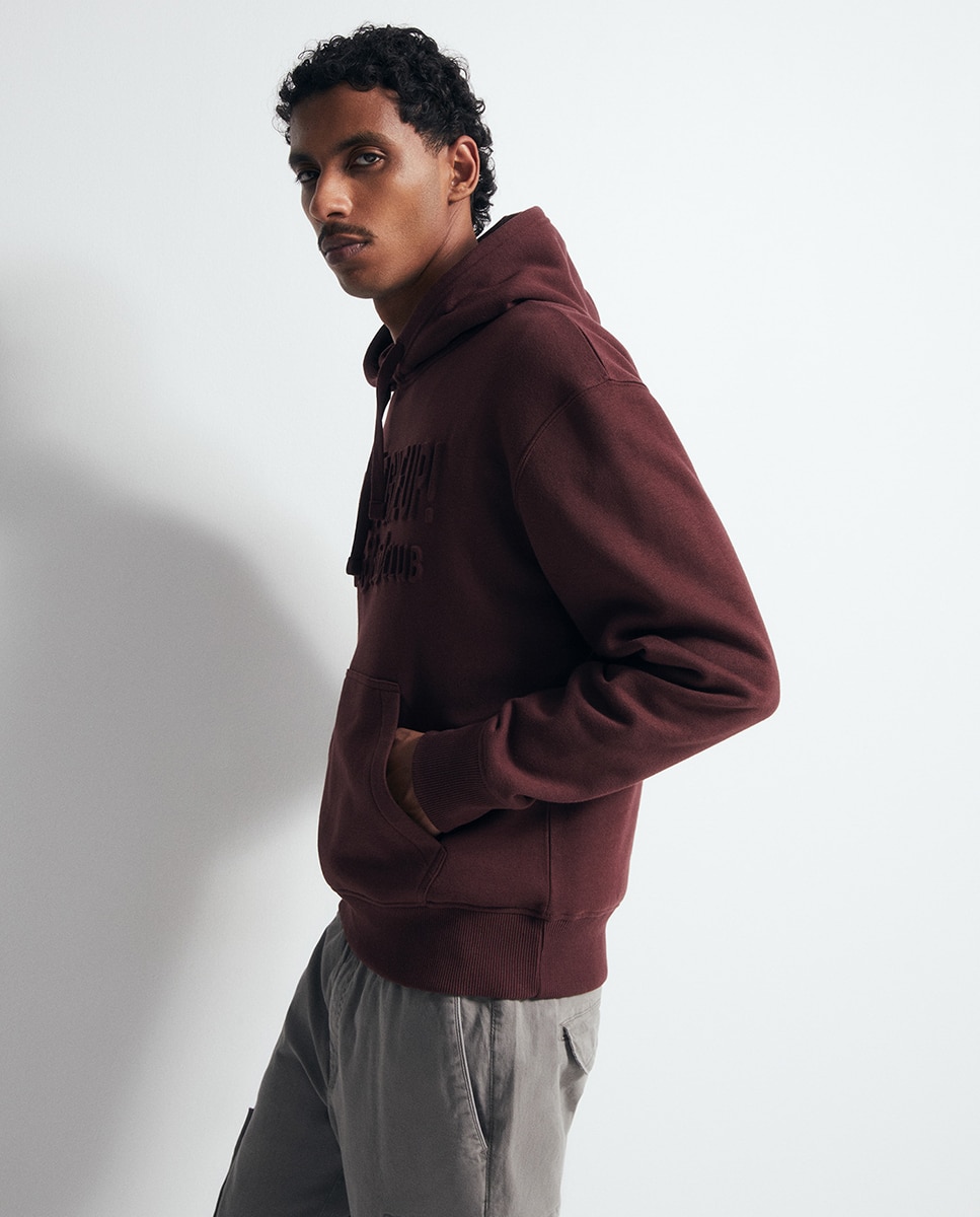 Sweatshirt com Efeito de Relevo Bordeaux-5
