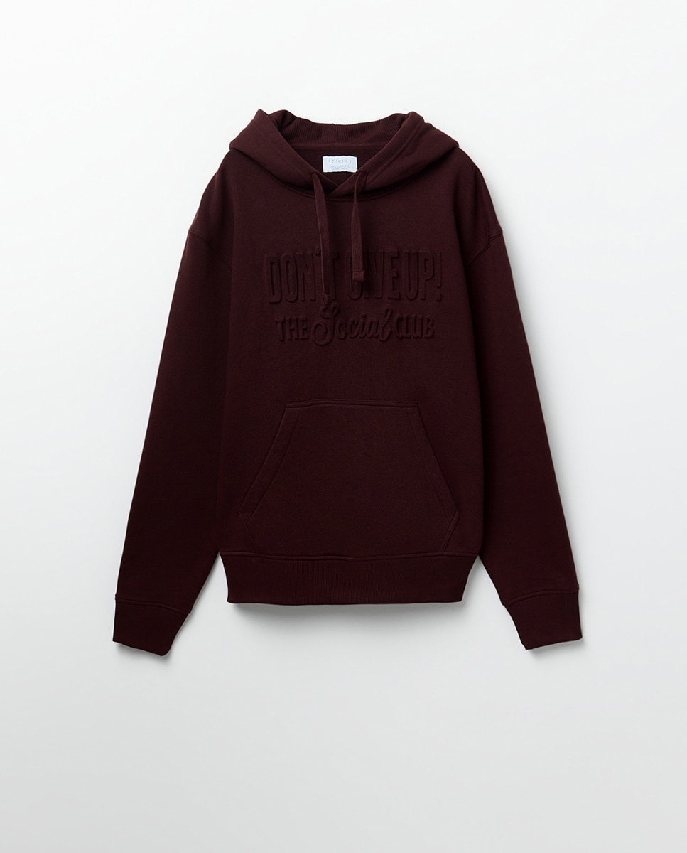 Sweatshirt com Efeito de Relevo Bordeaux-6