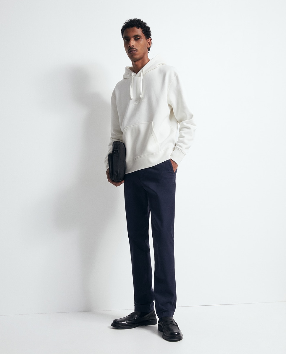 Sweatshirt com Estampado Club Branco-marfim-2