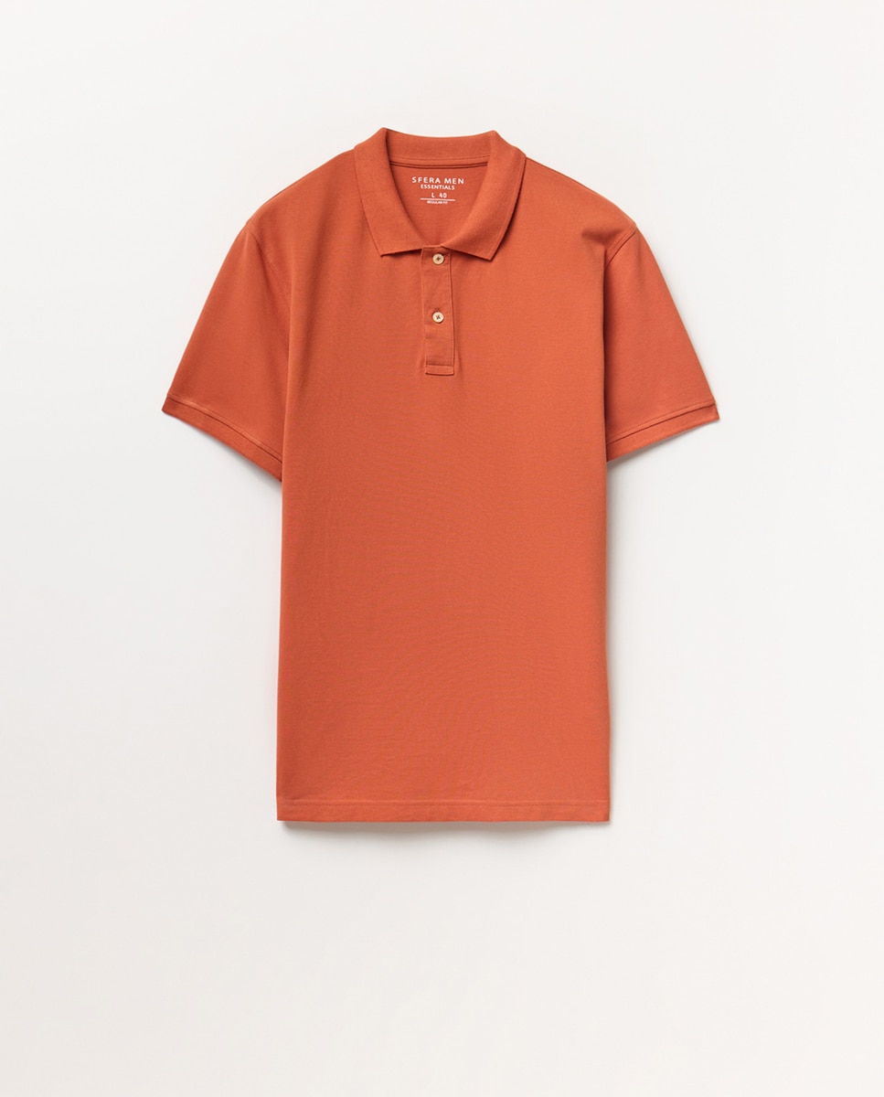 Polo de Piqué Laranja-9