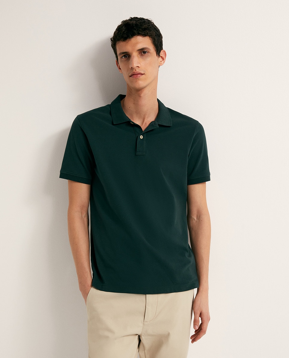 Polo de Piqué Verde-escuro-1