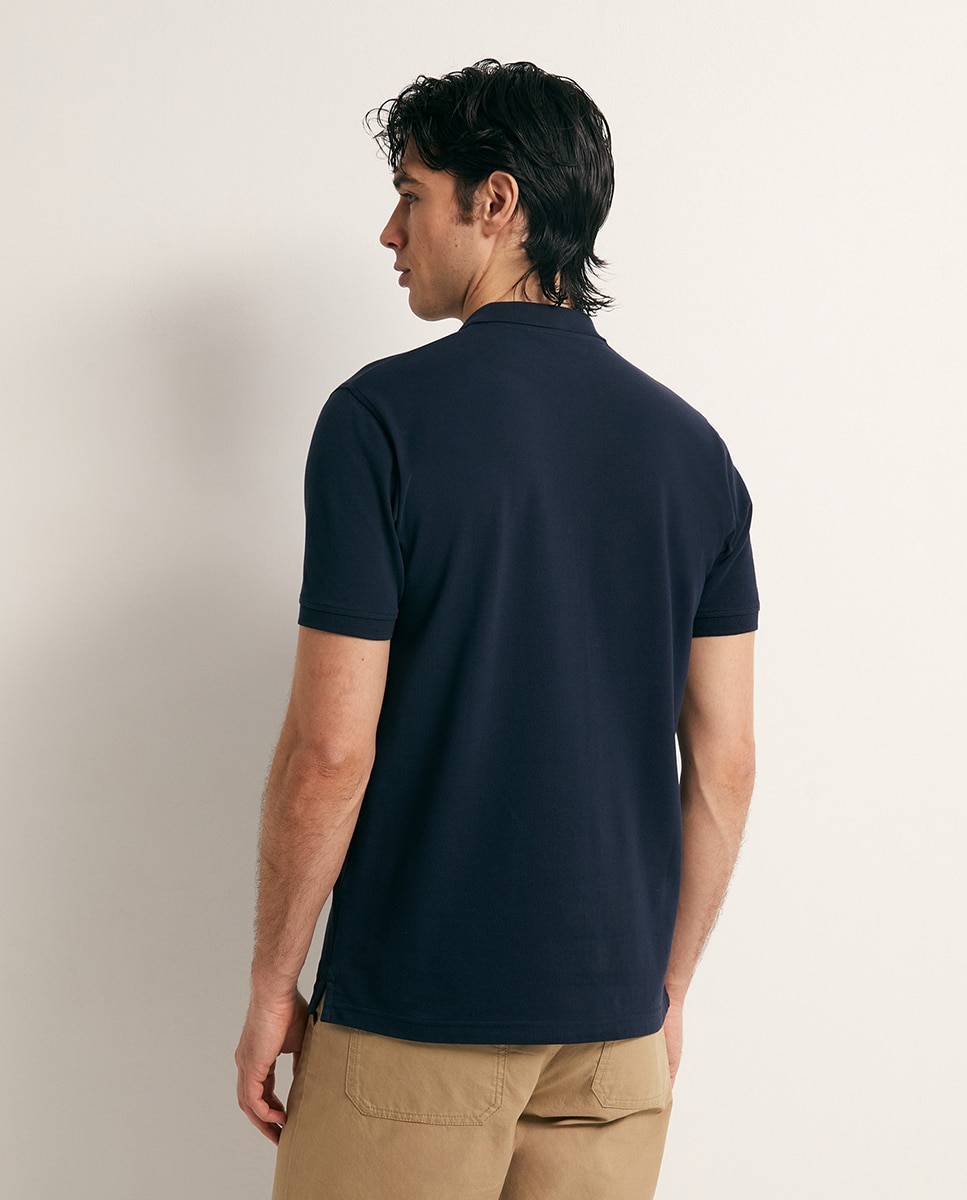 Polo de Piqué Marinho-4