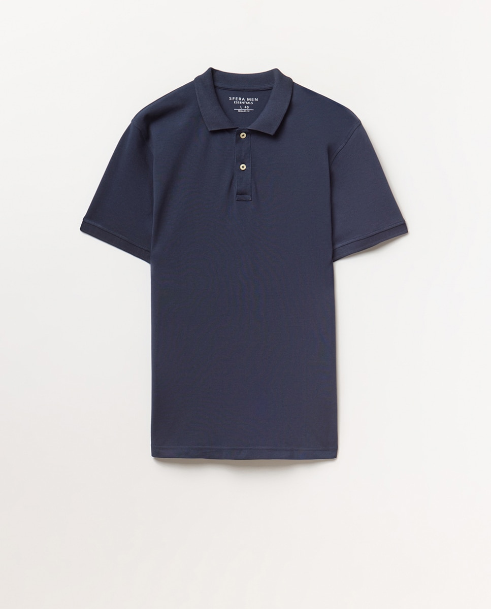 Polo de Piqué Marinho-5