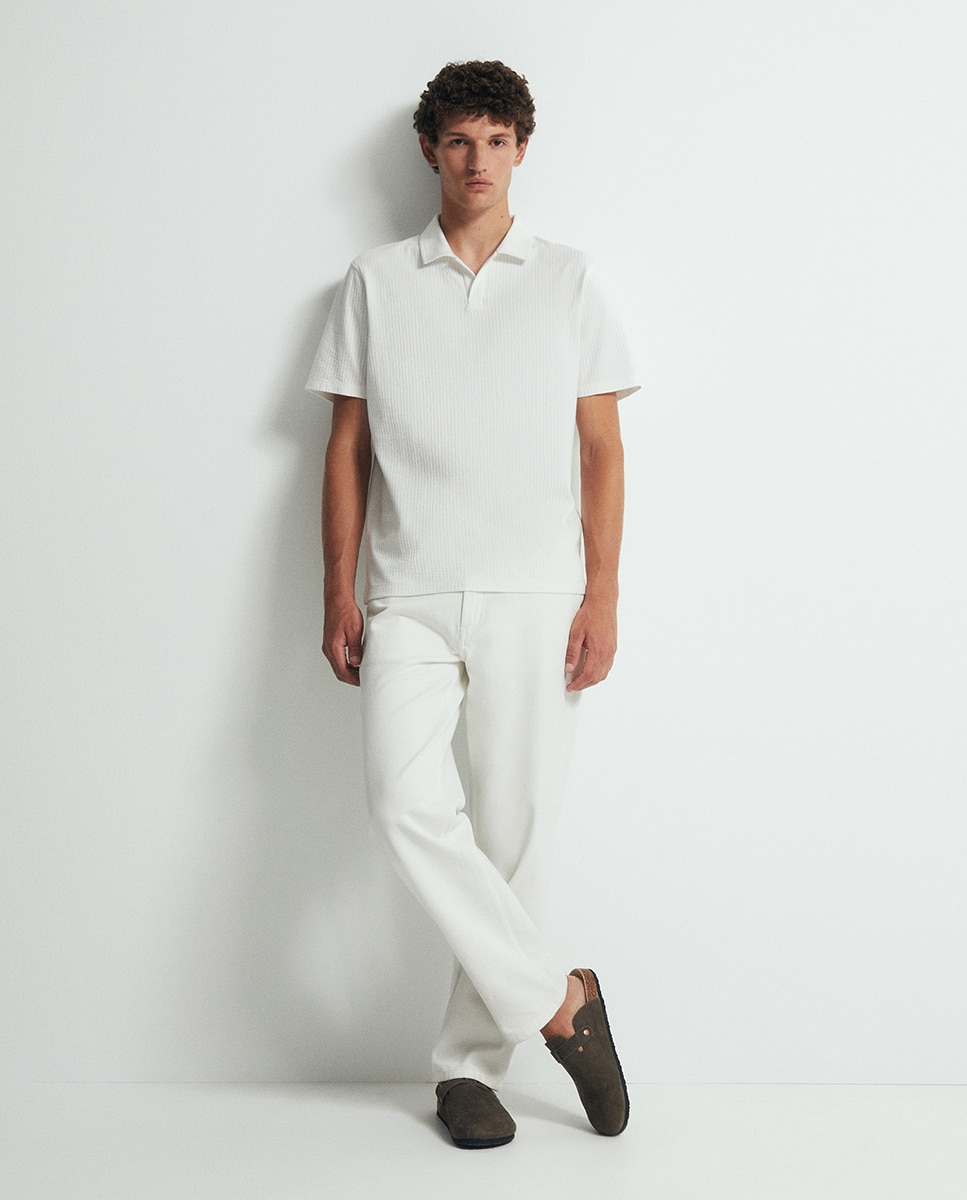 Polo Seersucker Branco-marfim-2