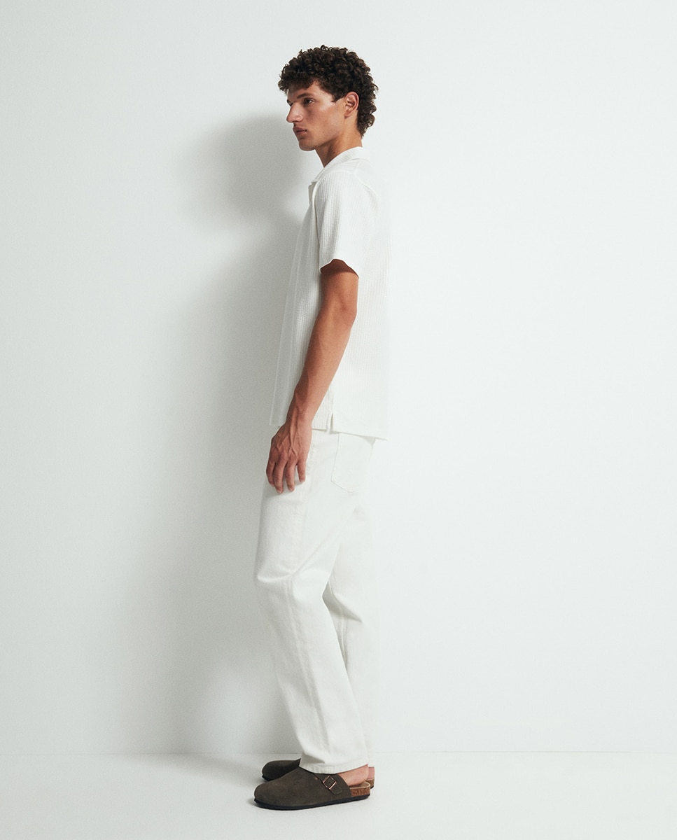 Polo Seersucker Branco-marfim-4