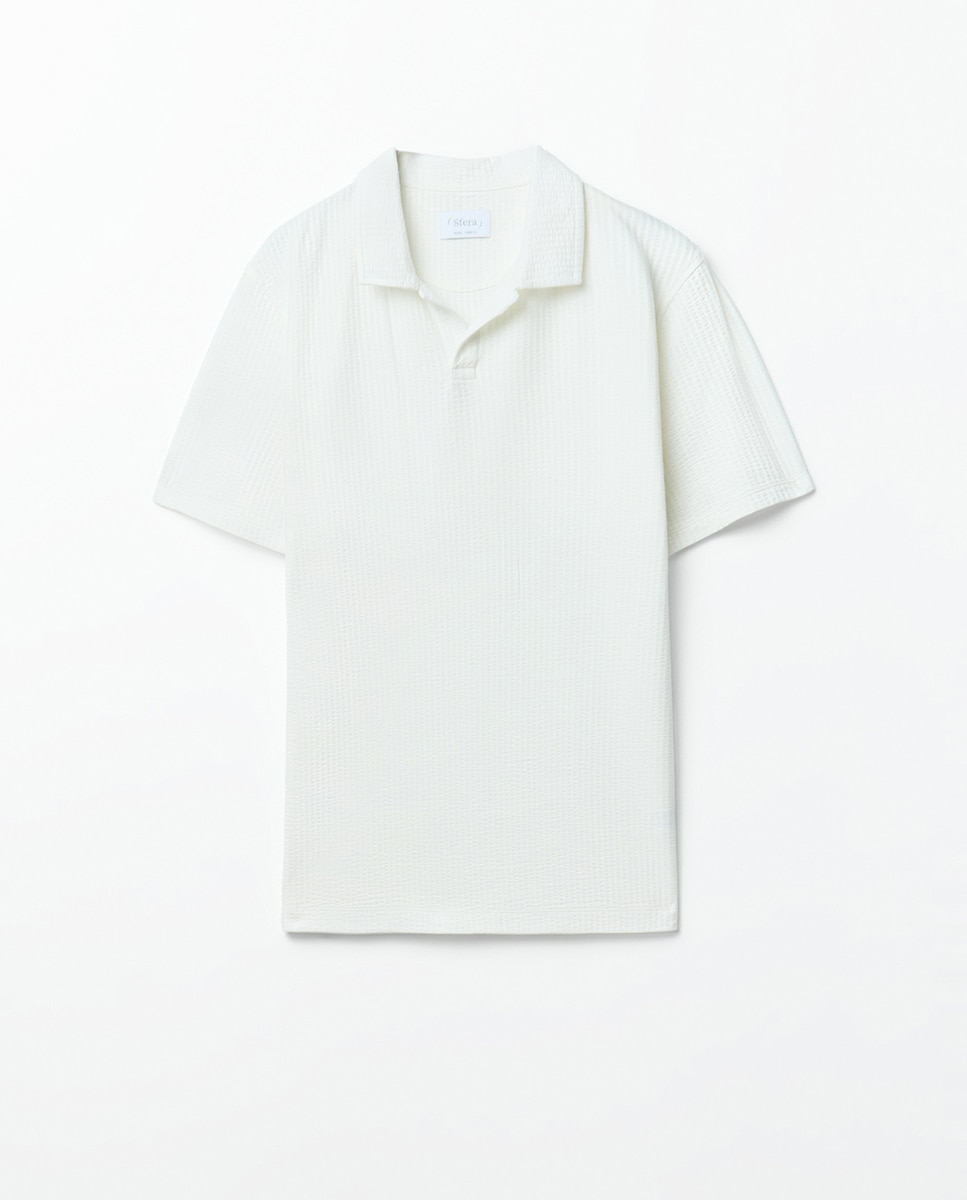 Polo Seersucker Branco-marfim-6