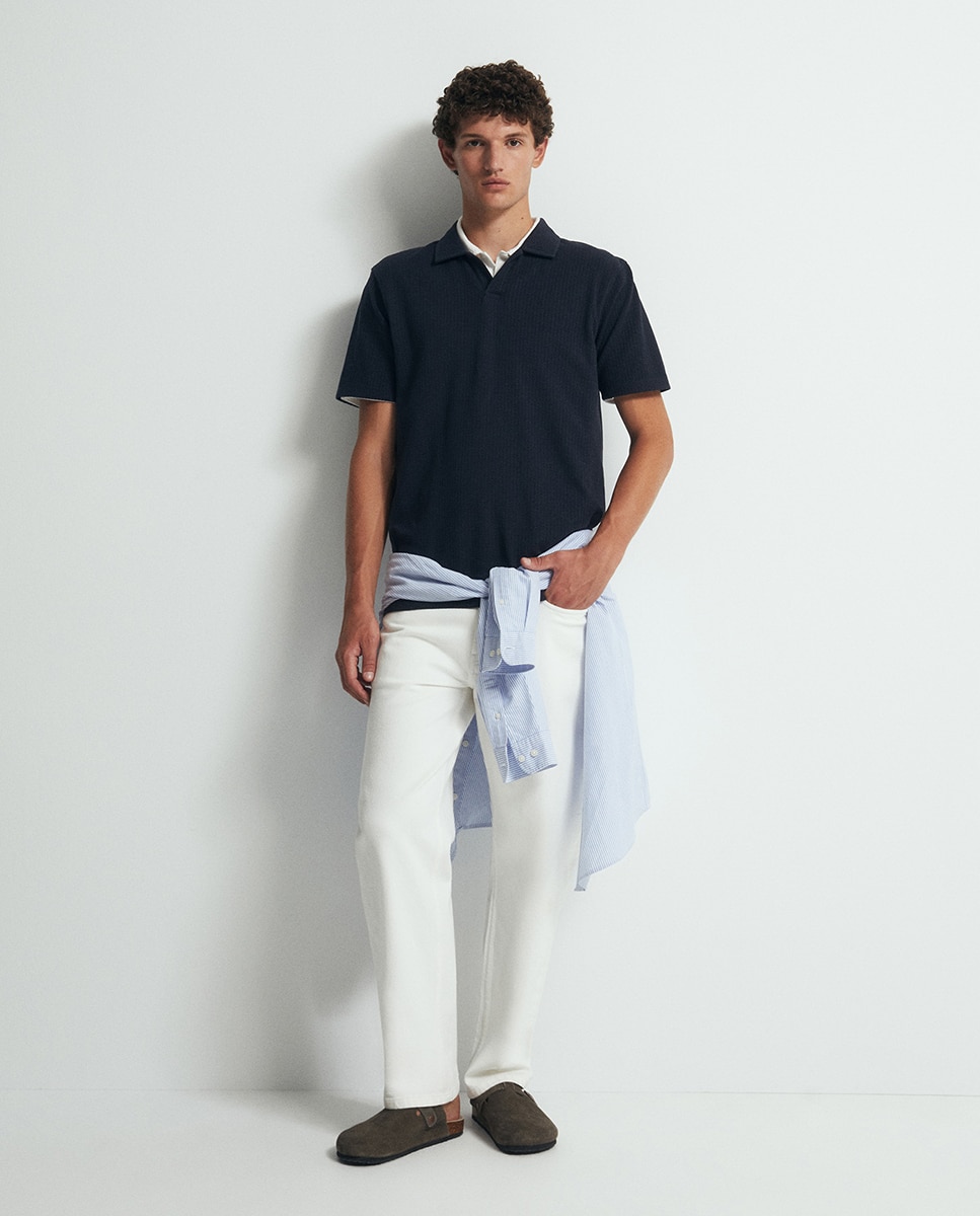 Polo Seersucker Azul-marinho-2