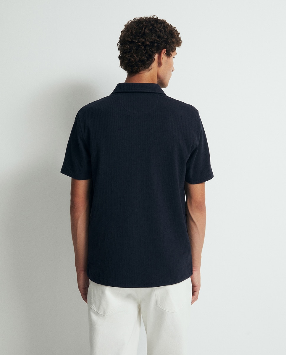 Polo Seersucker Azul-marinho-5