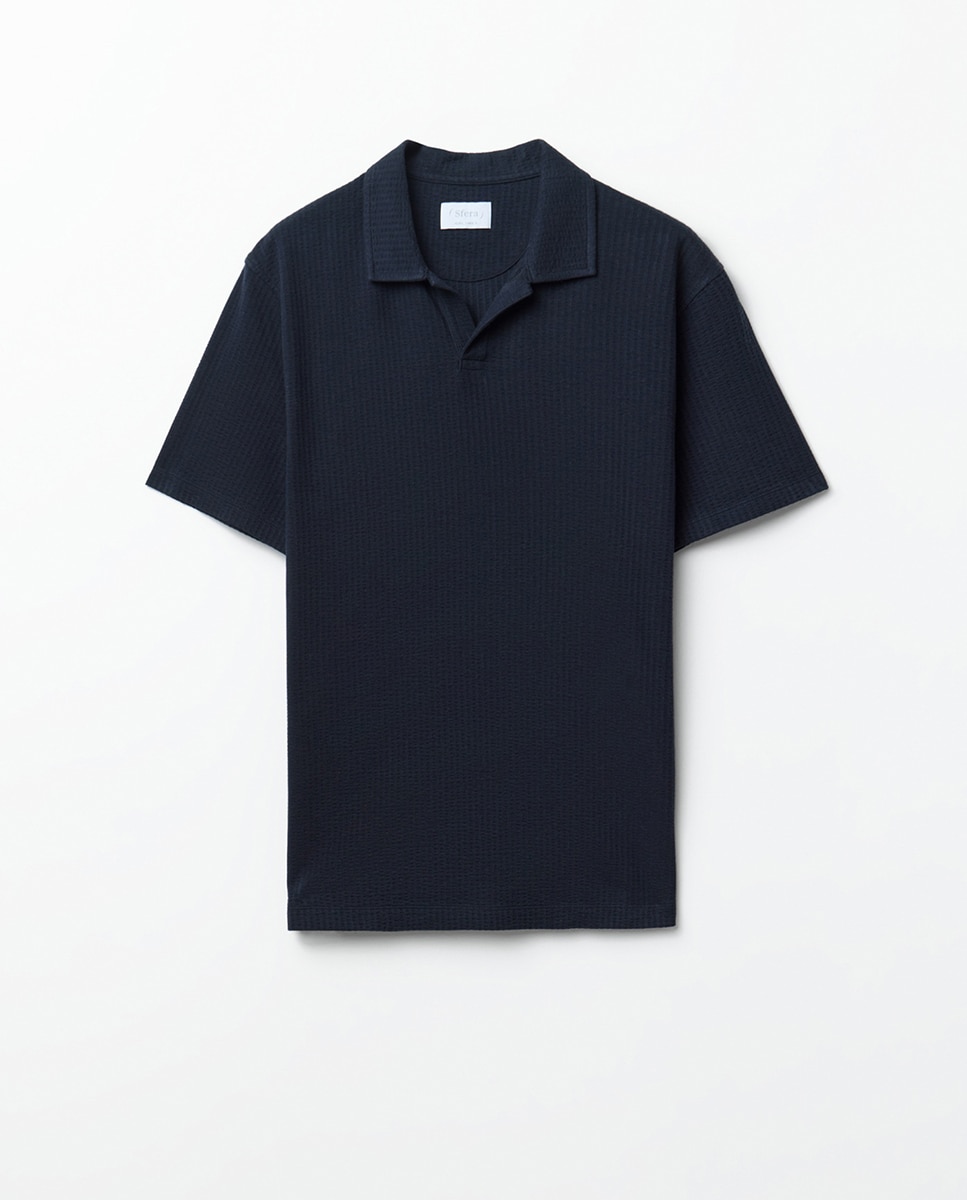 Polo Seersucker Azul-marinho-6