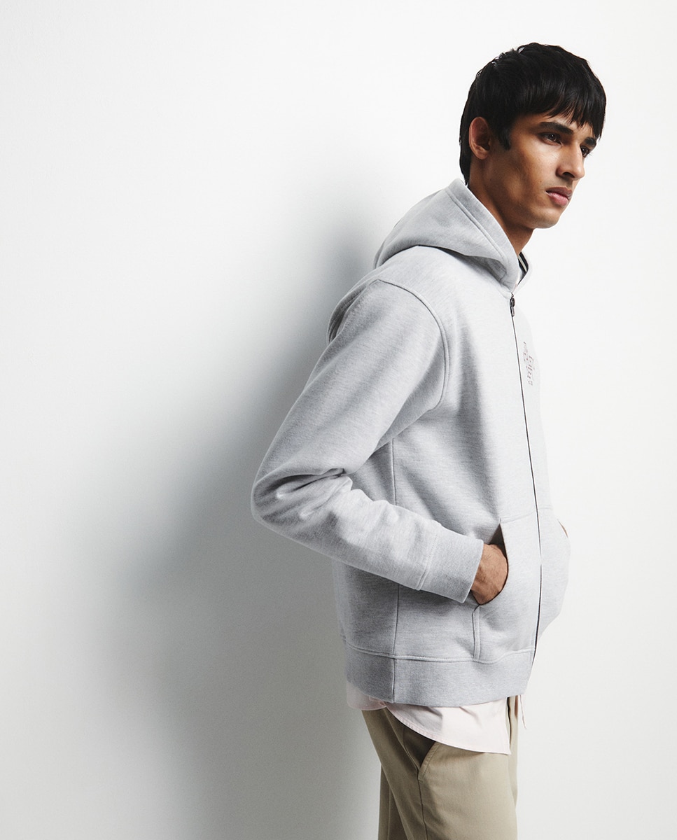 Sweatshirt Embossed Cinzento-claro-5