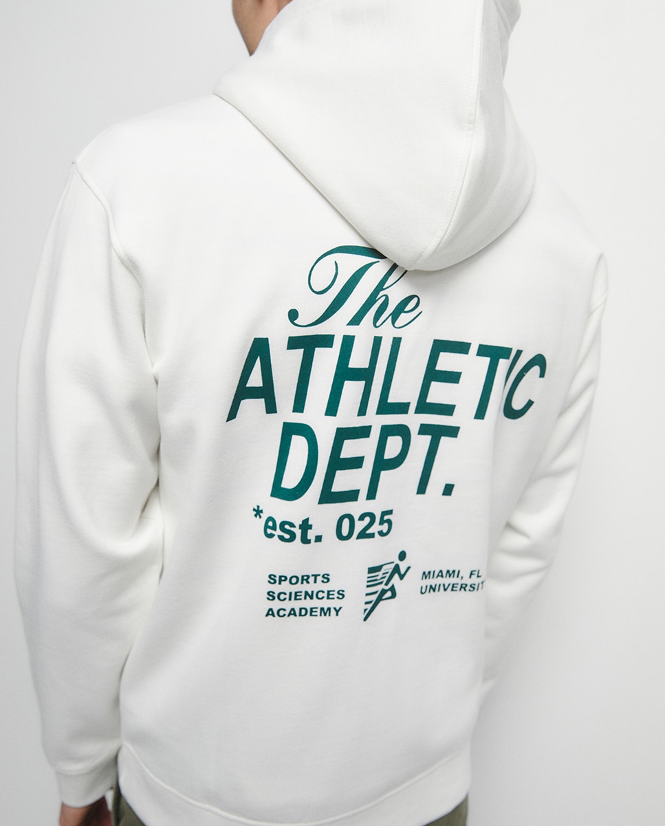 Sweatshirt Aberta com Estampado Branco-5