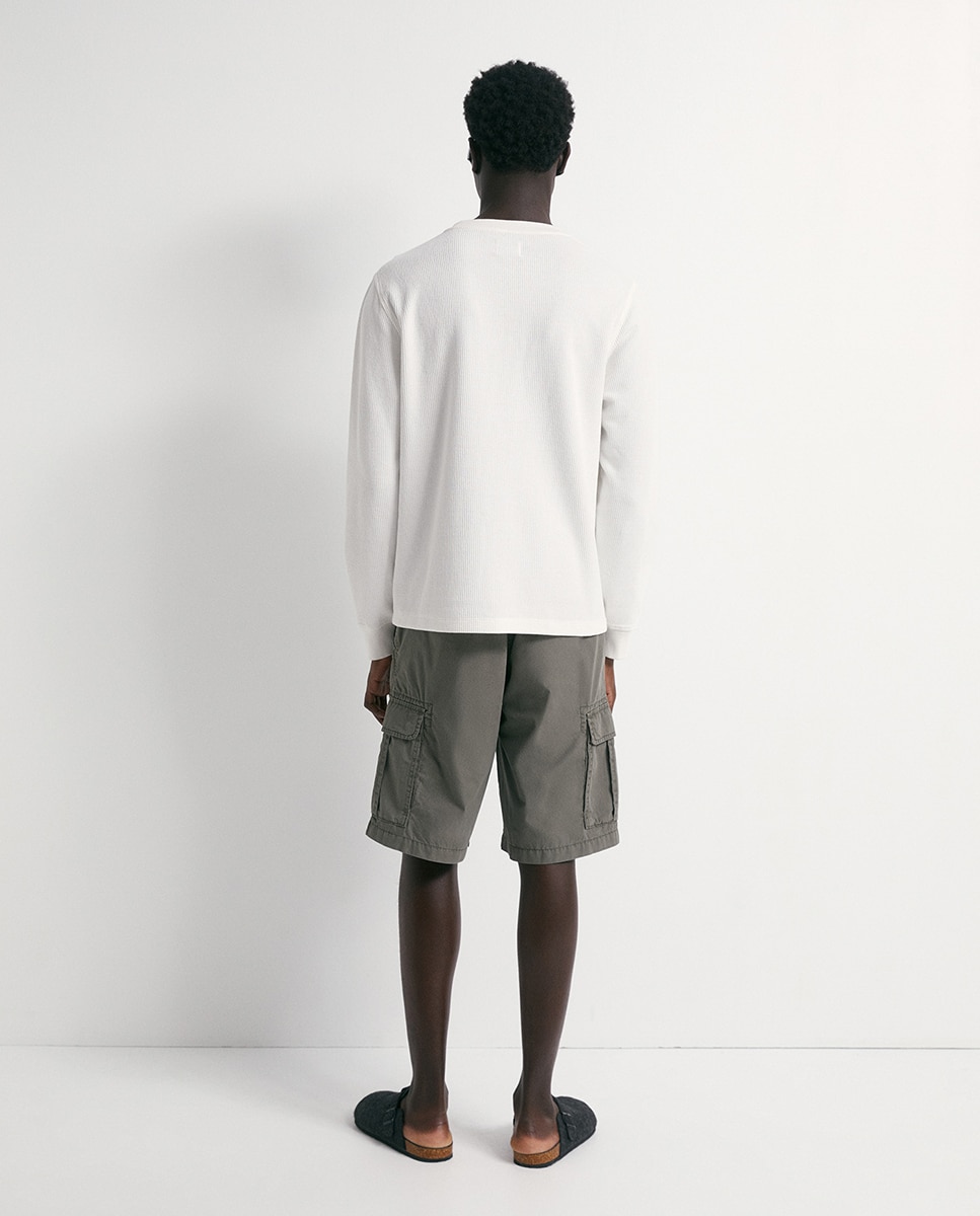 T-shirt com Estrutura Branco-marfim-6