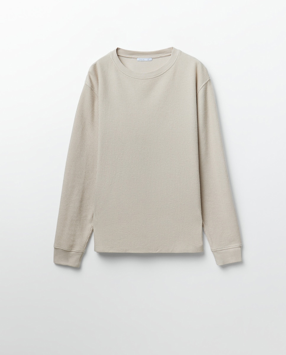 T-shirt com Estrutura 130 Marfim-5