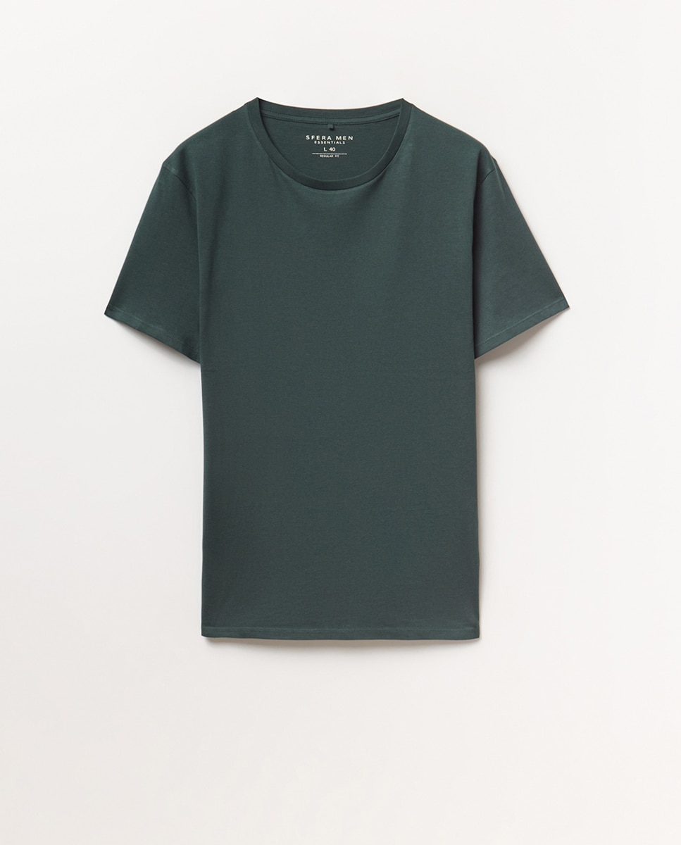 T-shirt lisa Verde-escuro-6