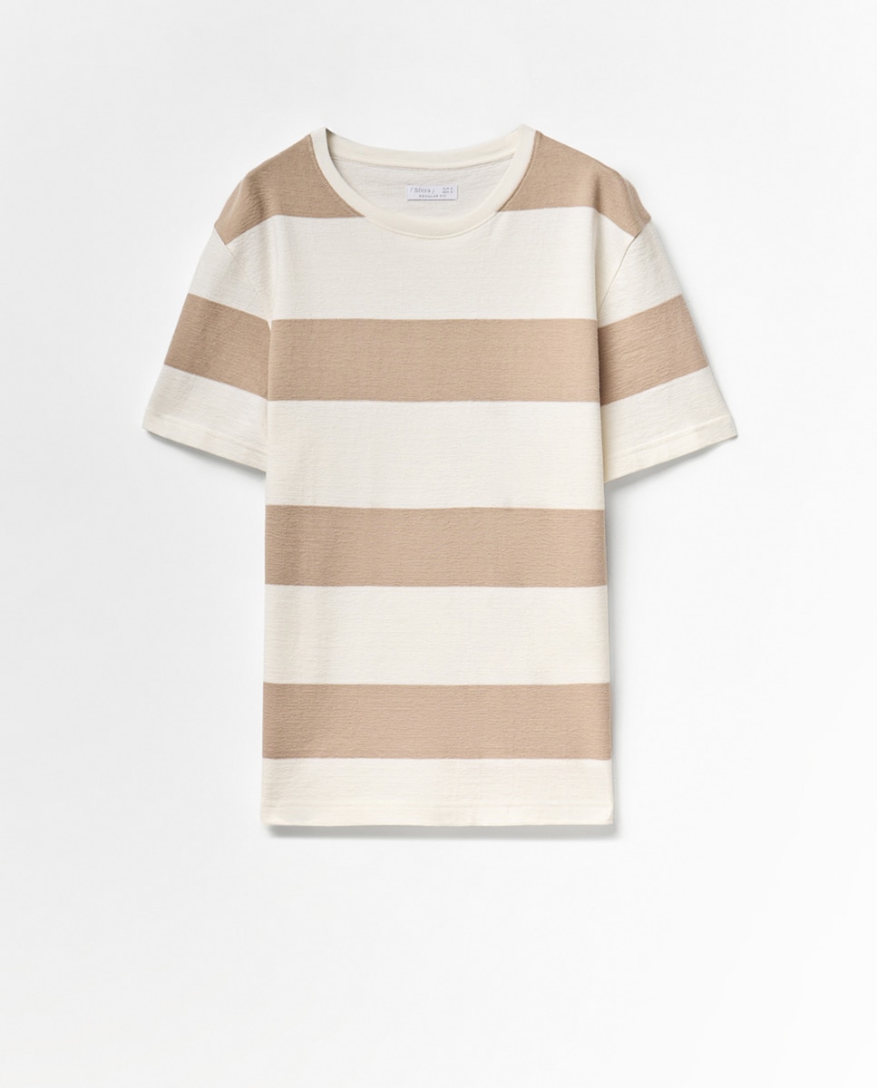 T-shirt Piqué Castanho-claro-4