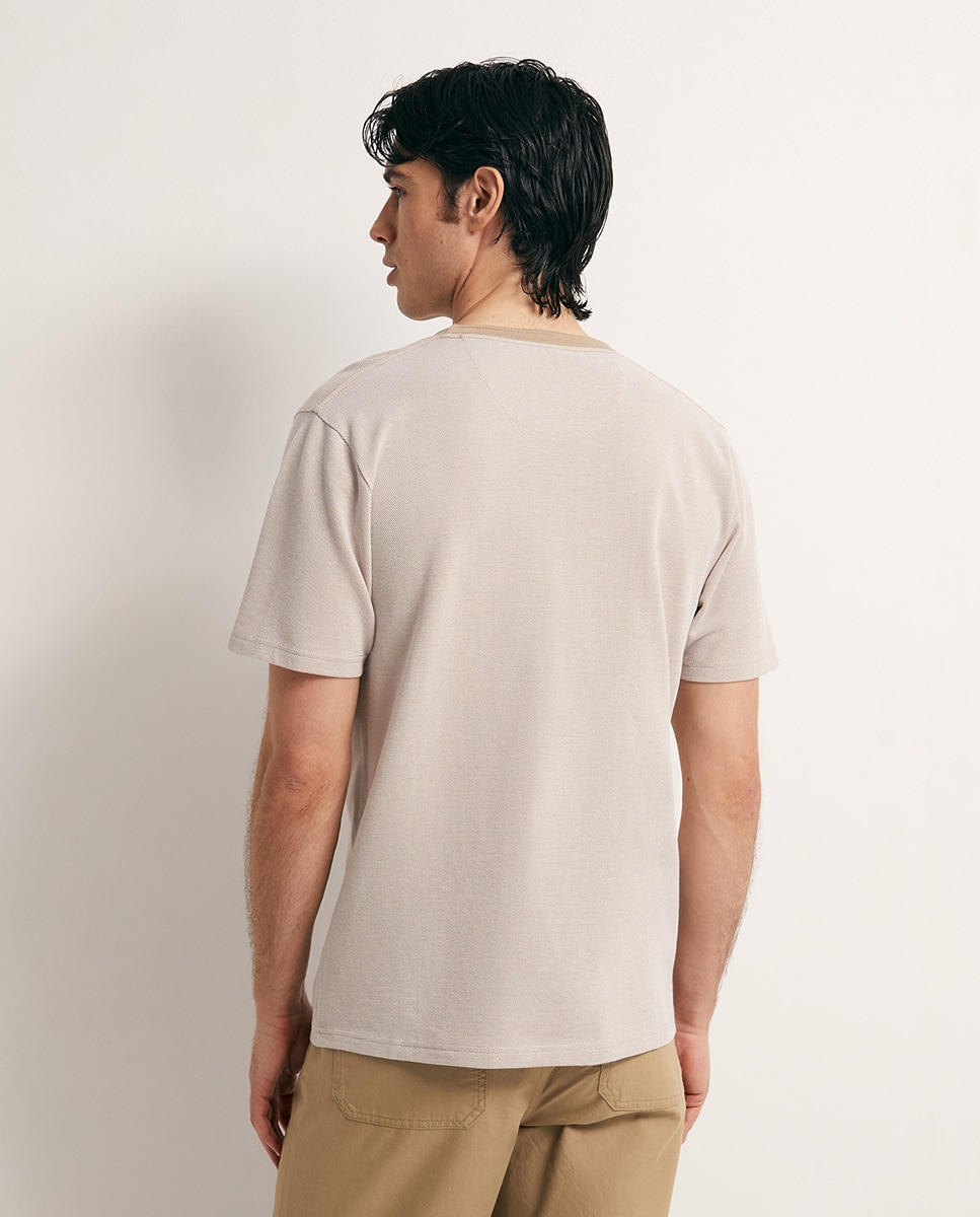 T-shirt Bicolor Castanho-claro-4