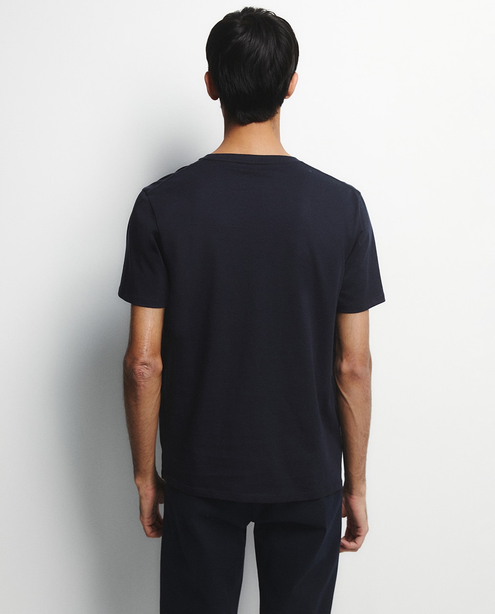 T-shirt lisa Azul-marinho-4