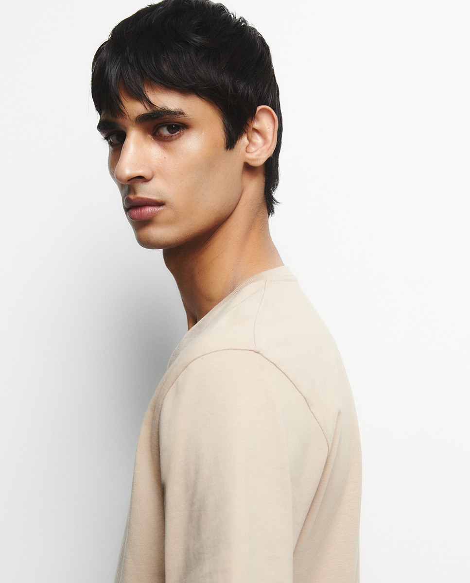 T-shirt lisa Castanho-claro-3