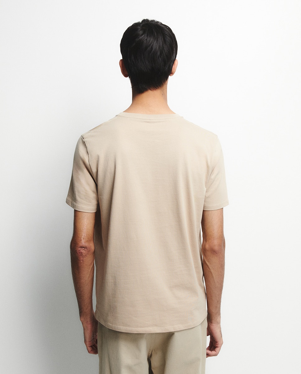 T-shirt lisa Castanho-claro-4