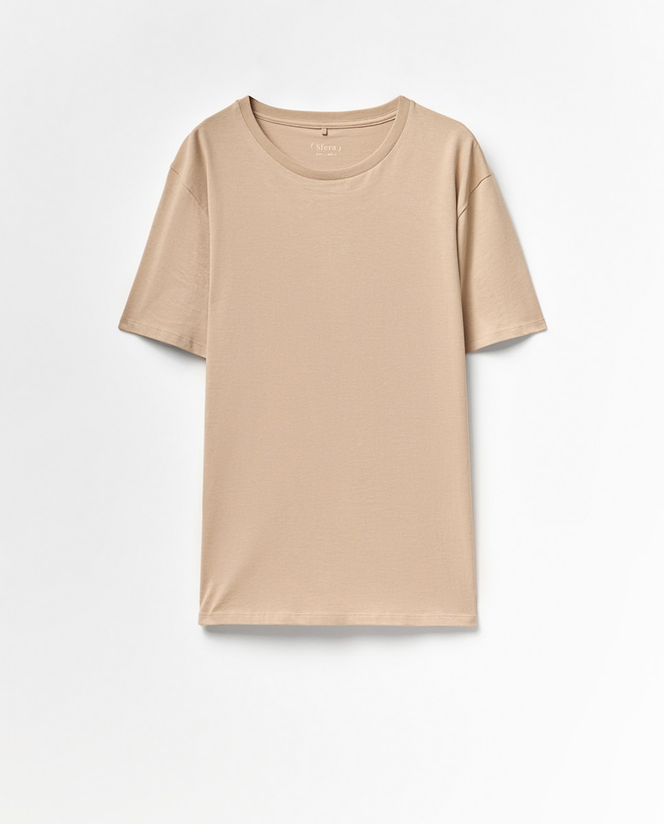 T-shirt lisa Castanho-claro-5