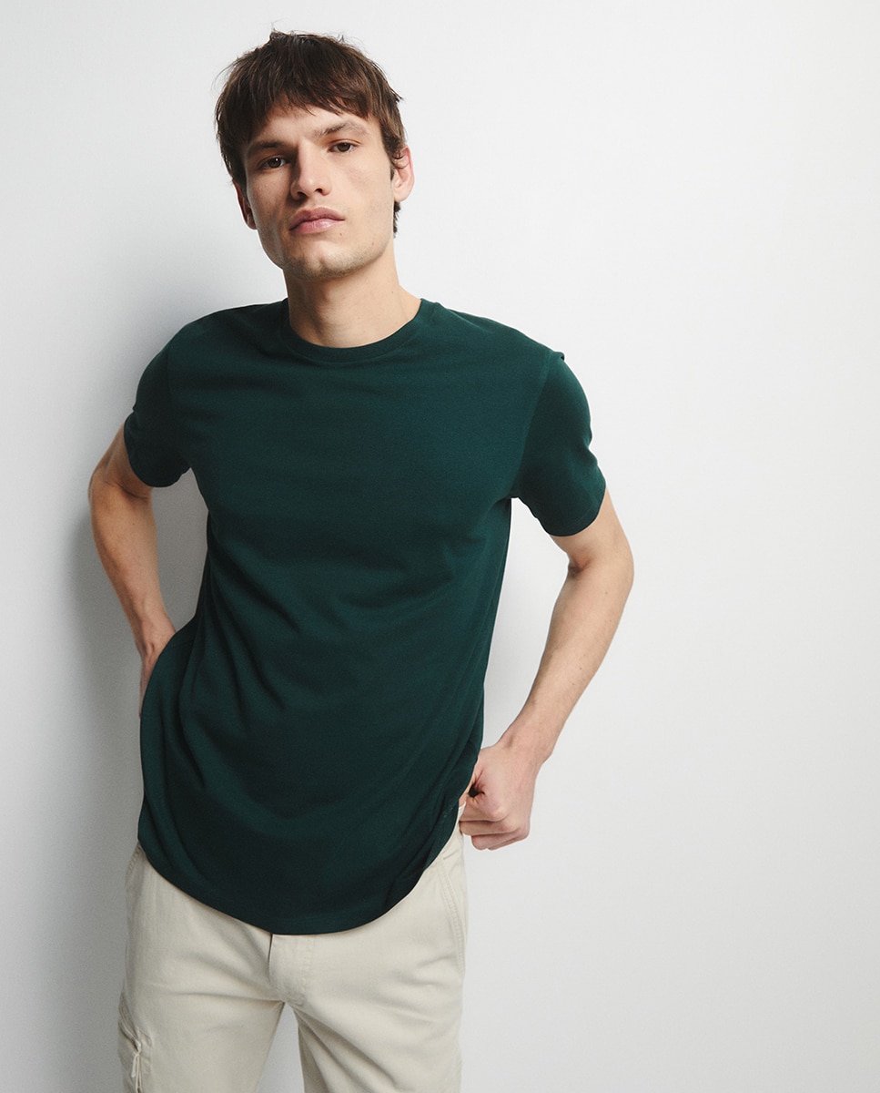 T-shirt lisa Verde-escuro-2