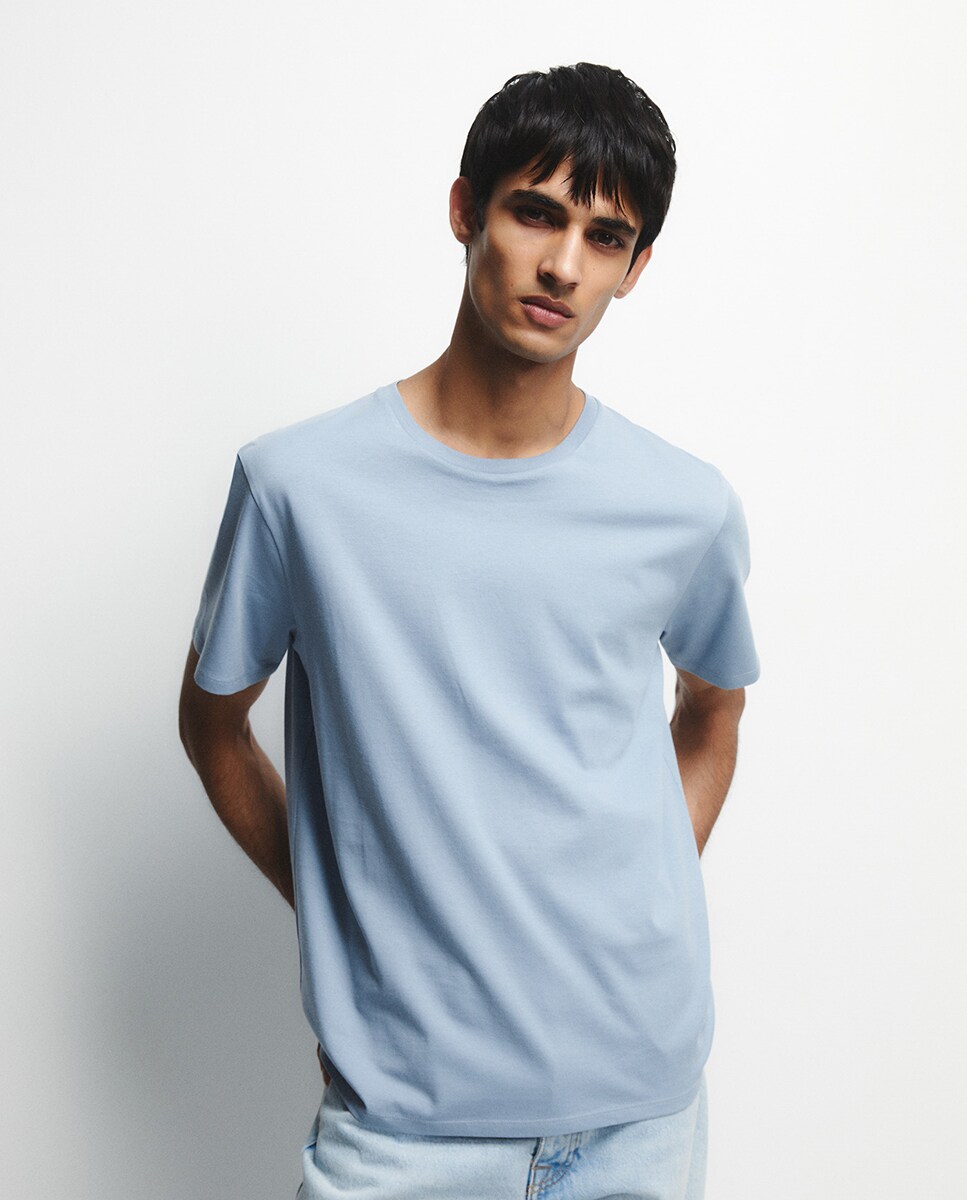 T-shirt lisa Azul-claro-1