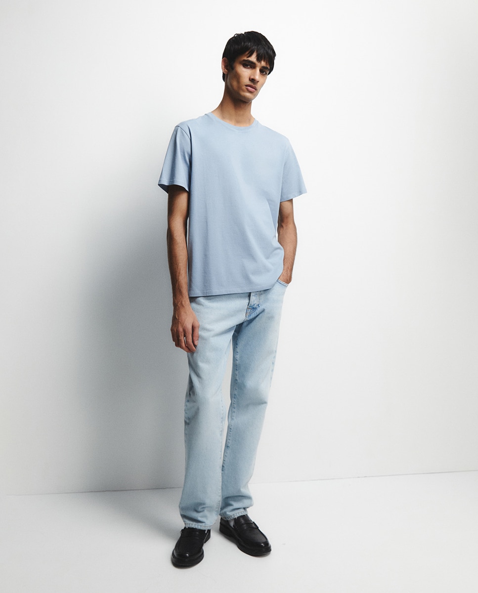 T-shirt lisa Azul-claro-2