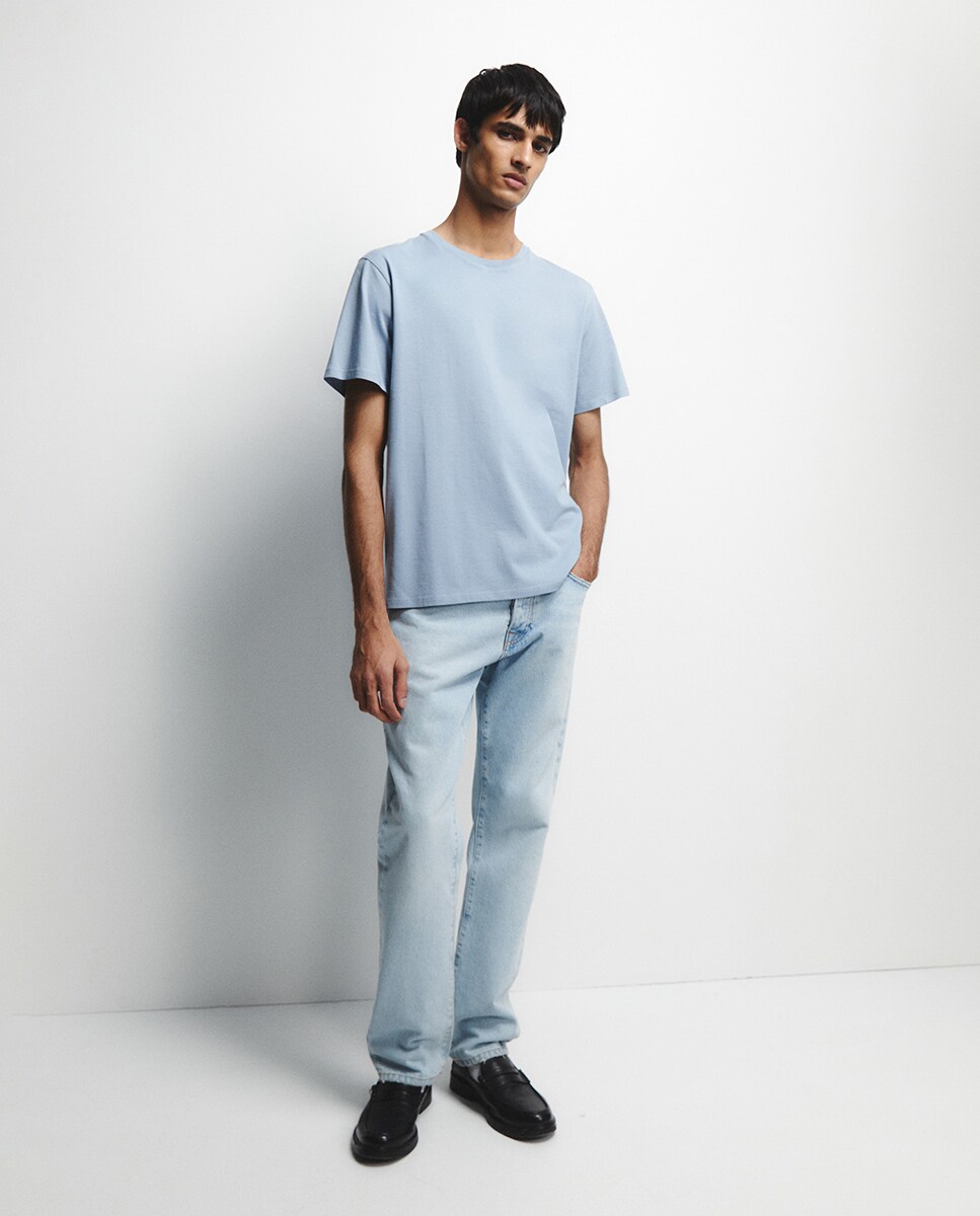 T-shirt lisa Azul-claro-2