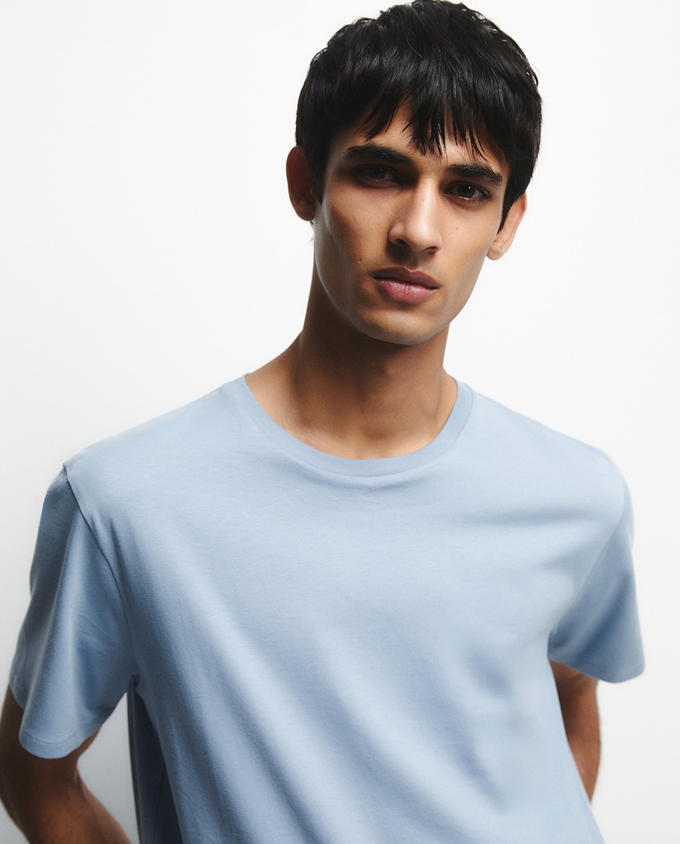 T-shirt lisa Azul-claro-3